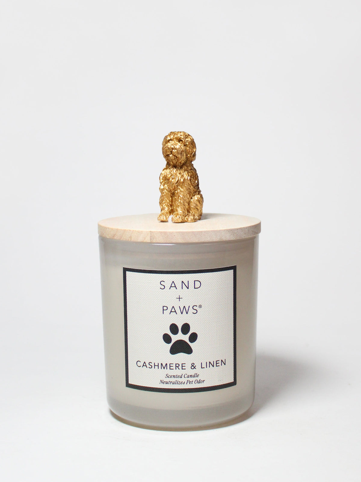 Sand + Paws Cashmere & Linen 10 oz scented candle