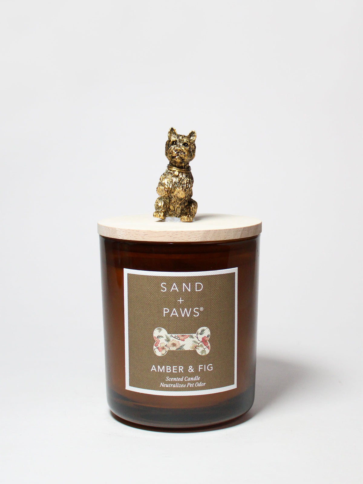 Sand + Paws Amber & Fig 10 oz scented candle