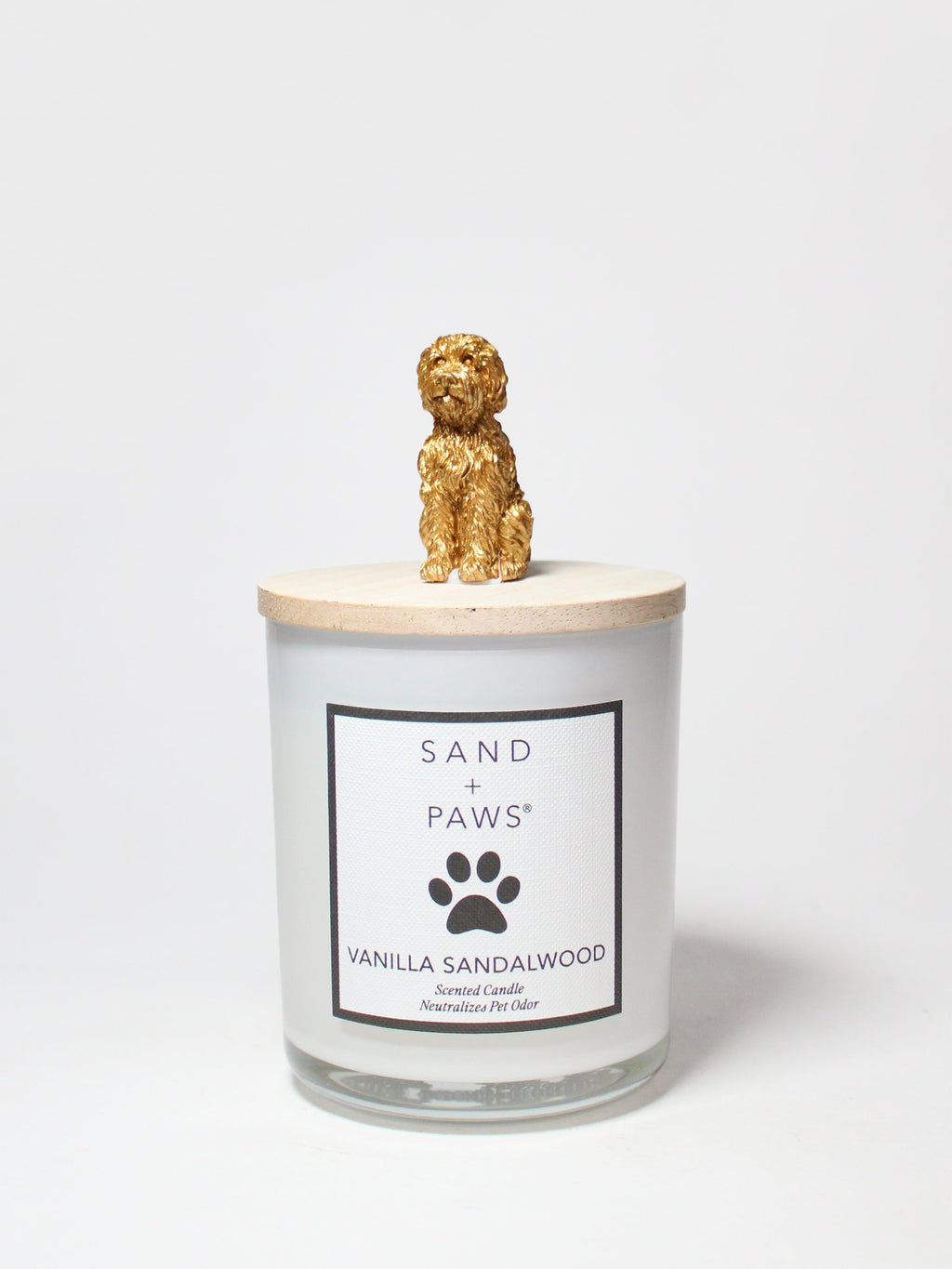 Sand + Paws Vanilla Sandalwood 10 oz scented candle