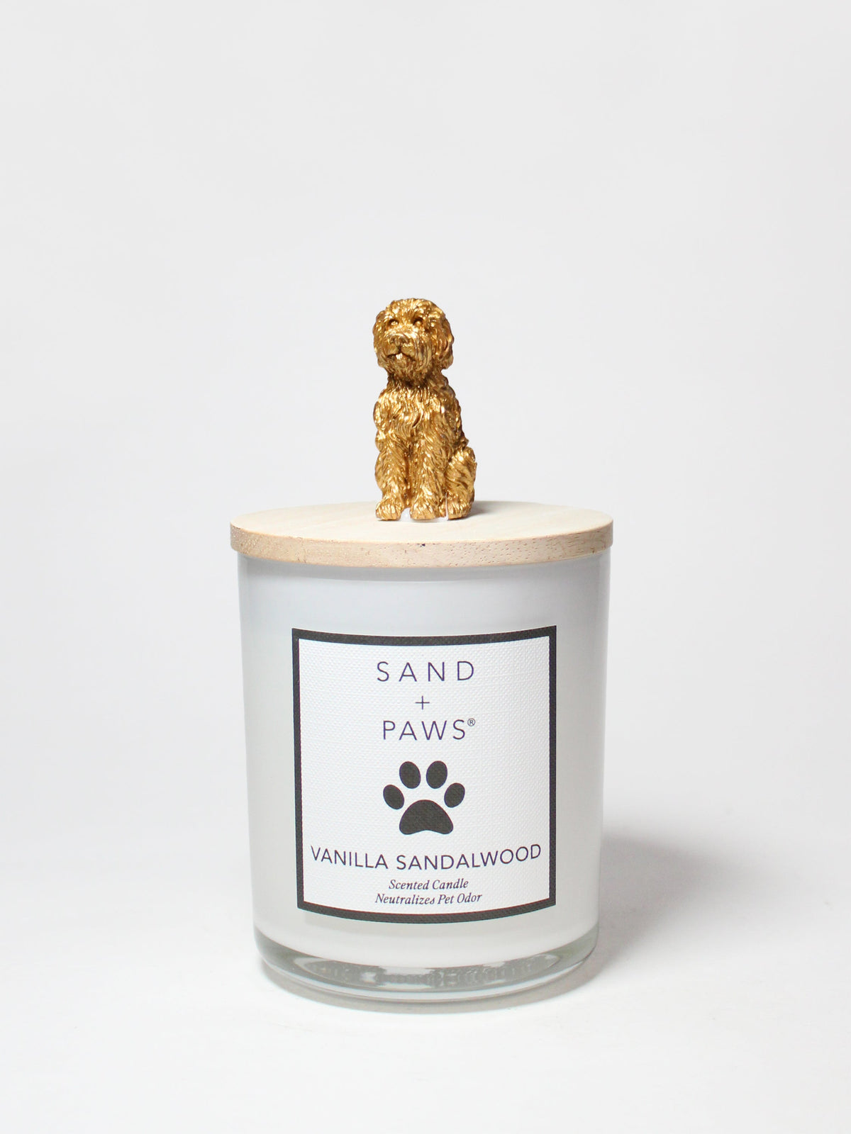 Sand + Paws Vanilla Sandalwood 10 oz scented candle